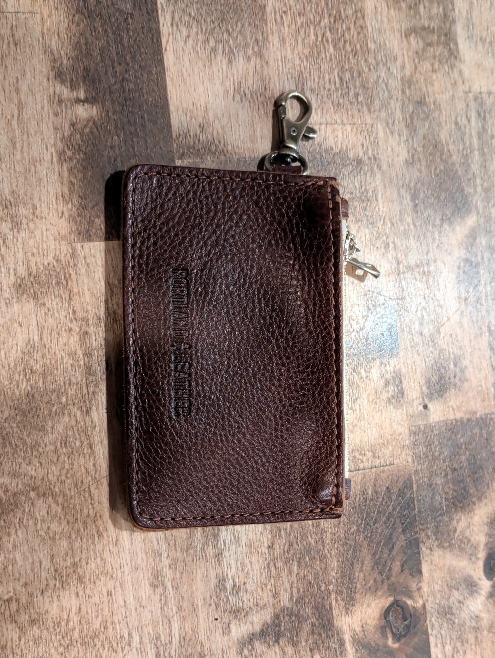Portland Leather Brown Leather Zip Key Wallet
